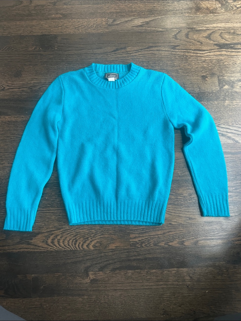 NWT Vintage 80s 1980s Crewneck Sweater in Bright Teal | Large